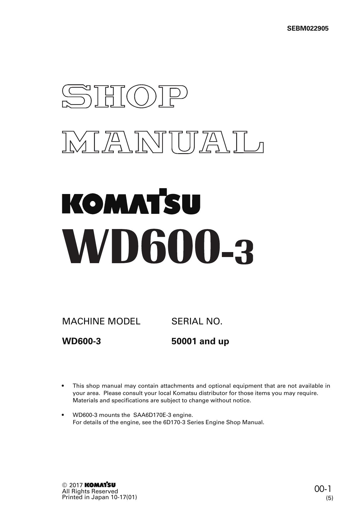 WD600-3 Shop Manual